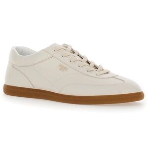 Fendi Light Bianco Ice White Leather Logo Classic Low Top Sneakers UK 11 US 12